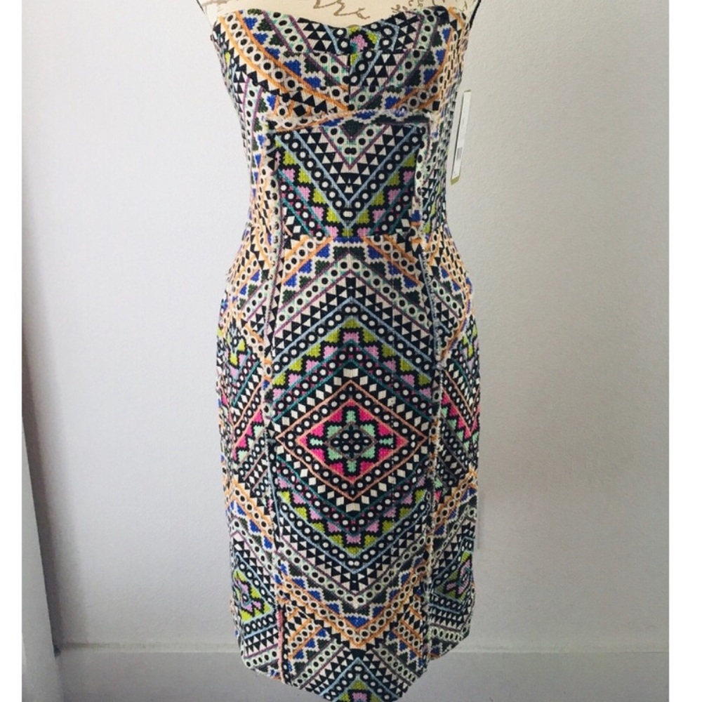 NWT Nicole Miller - Geometric Jewels wool dress